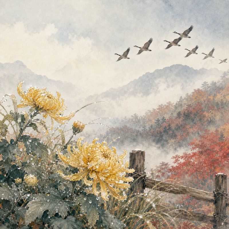 寒露节气插画